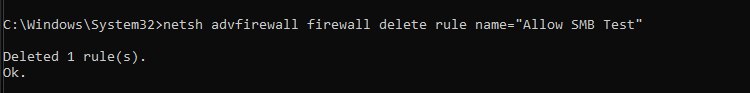 Firewall rule deletion